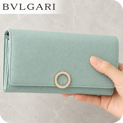 Bulgari long wallet ladies brand BVLGARI leather 287271 GLATU turquoise 287271-GLATU