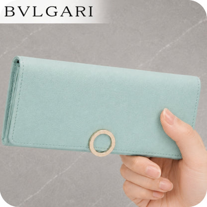 Bulgari long wallet ladies brand BVLGARI leather 287301 GLATU turquoise 287301-GLATU