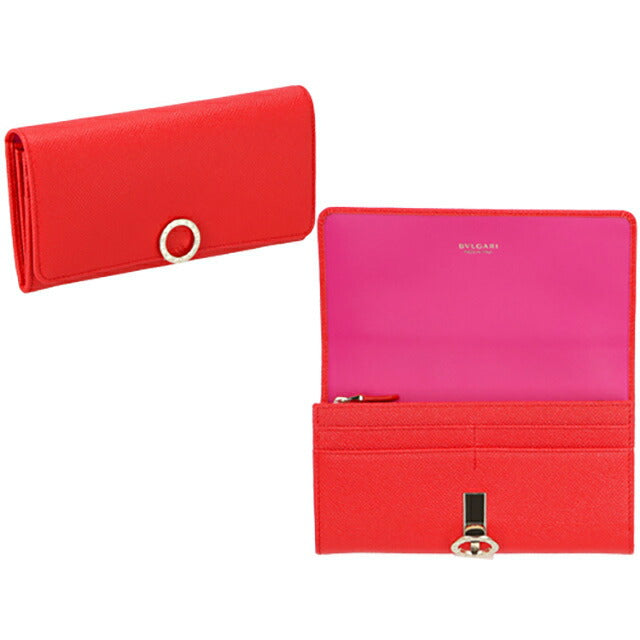 ブルガリ 長財布 レディース ブランド BVLGARI レザー 288176 レッド 288176-SSCOR
