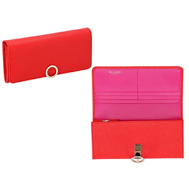 ブルガリ 長財布 レディース ブランド BVLGARI レザー 288180 SSCOR レッド 288180-SSCOR