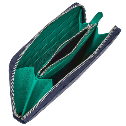 ブルガリ 長財布 メンズ ブランド BVLGARI レザー 288254 BL ME ネイビー/グリーン 288254-BL-ME