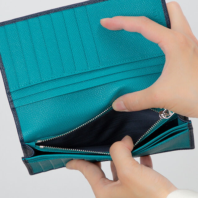 ブルガリ 長財布 メンズ ブランド BVLGARI レザー 288259 ネイビー 288259-BL-ME
