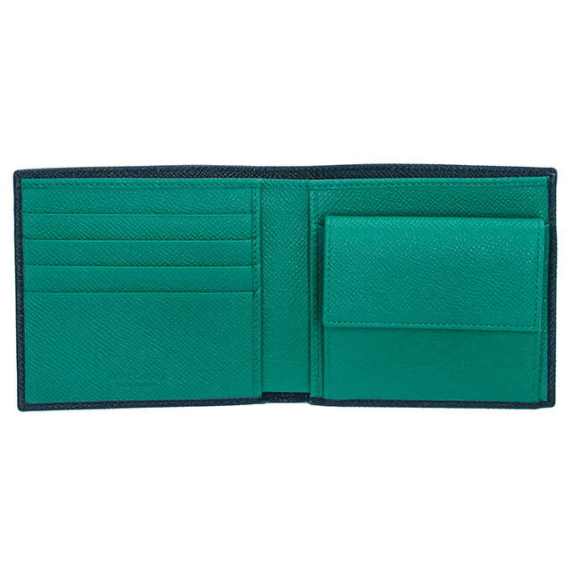 ブルガリ 二つ折り財布 メンズ ブランド BVLGARI レザー 288275 BL ME ブルー/ターコイズ 288275-BL-ME