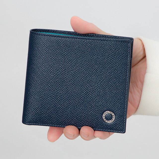 ブルガリ 二つ折り財布 メンズ ブランド BVLGARI レザー 288275 BL ME ブルー/ターコイズ 288275-BL-ME