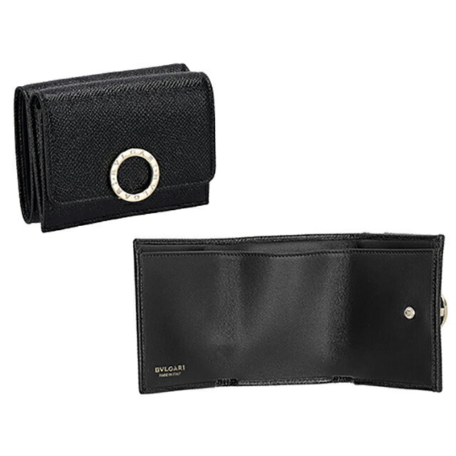 ブルガリ 三つ折り財布 レディース ブランド BVLGARI 288648 BLK ブラック ウォレット 高級 おしゃれ プレゼント 実用的