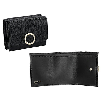 ブルガリ 三つ折り財布 レディース ブランド BVLGARI 288648 BLK ブラック ウォレット 高級 おしゃれ プレゼント 実用的