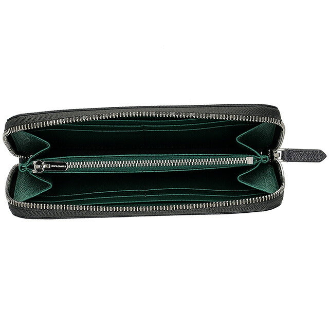 BVLGARI 長財布　パイソン　レオニ　オリーブ Bulgari Leoni Woven Calfskin Green Leather Wallet | Perlina Jewelers