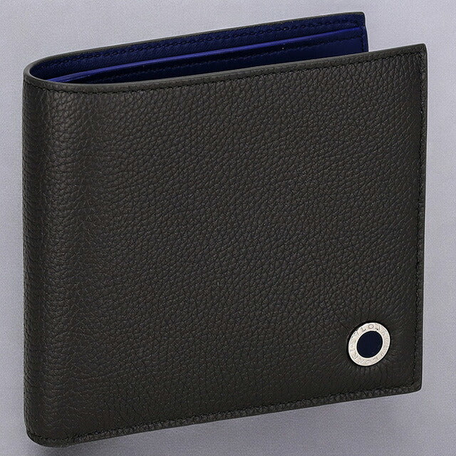 ブルガリ 二つ折り財布 メンズ ブランド BVLGARI レザー 291066 CHADI チャコール/ネイビー 291066-CHADI