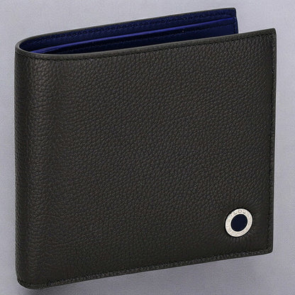ブルガリ 二つ折り財布 メンズ ブランド BVLGARI レザー 291066 CHADI チャコール/ネイビー 291066-CHADI