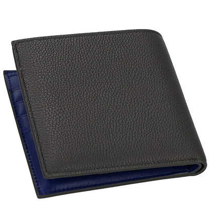 ブルガリ 二つ折り財布 メンズ ブランド BVLGARI レザー 291066 CHADI チャコール/ネイビー 291066-CHADI