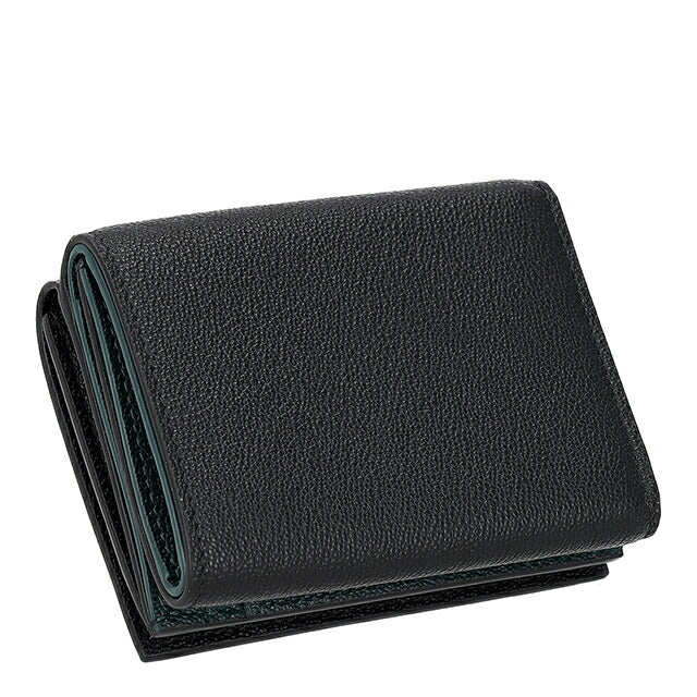 ブルガリ 三つ折り財布 三折財布 レディース ブランド BVLGARI 291681 BLK ブラック/グリーン