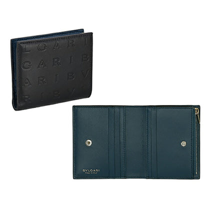 ブルガリ 二つ折り財布 レディース ブランド BVLGARI 291749 BLK ブラック/グリーン ウォレット 高級 おしゃれ プレゼント 実用的