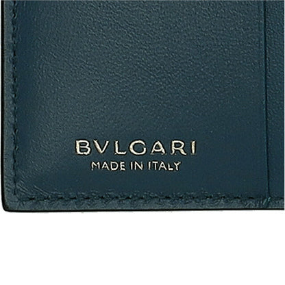 ブルガリ 二つ折り財布 レディース ブランド BVLGARI 291749 BLK ブラック/グリーン ウォレット 高級 おしゃれ プレゼント 実用的