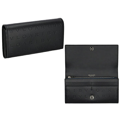 ブルガリ 長財布 レディース ブランド BVLGARI 291750 BLK ブラック/グリーン ウォレット 高級 おしゃれ プレゼント 実用的