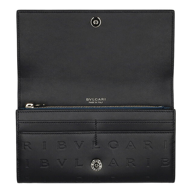 ブルガリ 長財布 レディース ブランド BVLGARI 291750 BLK ブラック/グリーン ウォレット 高級 おしゃれ プレゼント 実用的
