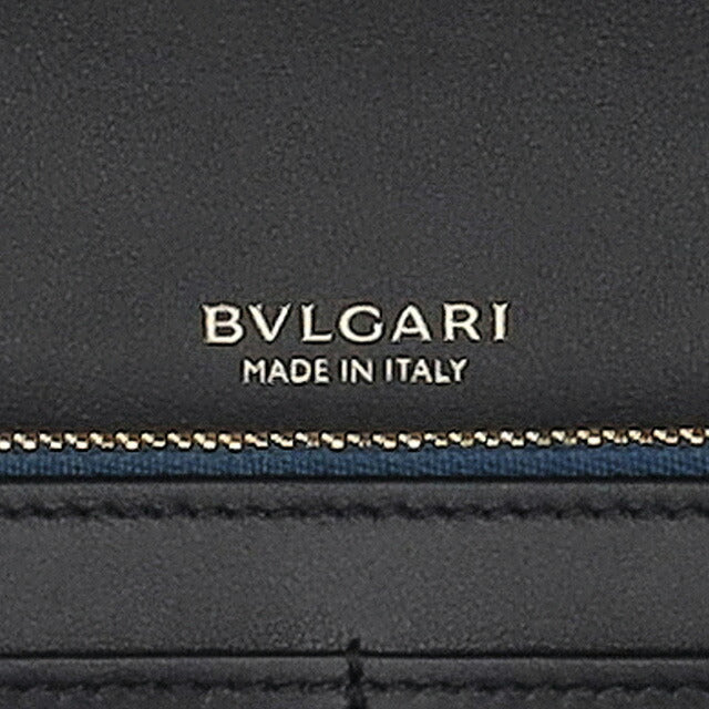 ブルガリ 長財布 レディース ブランド BVLGARI 291750 BLK ブラック/グリーン ウォレット 高級 おしゃれ プレゼント 実用的