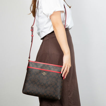 コーチ ショルダーバッグ レディース ブランド COACH シグネチャー 29210 IML72 1 ブラウン/レッド 29210-IML72-1