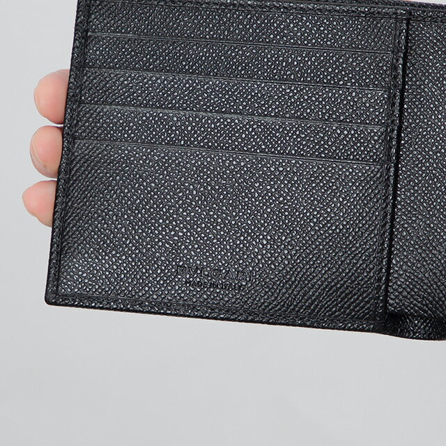 ブルガリ 二つ折り財布 メンズ ブランド BVLGARI 30396GRAIN BLK