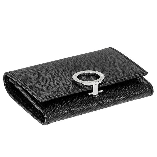 極美品 ＊ BVLGARI ブルガリ 型押しロゴ レザー 名刺入れ ブラック ブルガリ 名刺入れ メンズ ブランド BVLGARI レザー 30420GRAIN