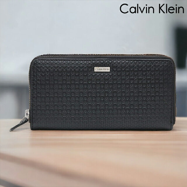 カルバンクライン 長財布 メンズ ブランド Zip Aroiund Wallet 革 レザーウォレット 小銭入れあり レザー 31CK190002 ブラック 31CK190002