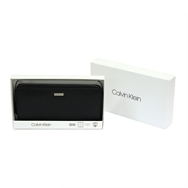 カルバンクライン 長財布 メンズ ブランド Zip Aroiund Wallet 革 レザーウォレット 小銭入れあり レザー 31CK190002 ブラック 31CK190002