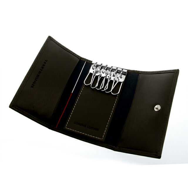 トミー ヒルフィガー キーケース メンズ ブランド Wellesley Leather 革 レザー 31TL17X005-200 ブラウン 小物 31TL17X005-200