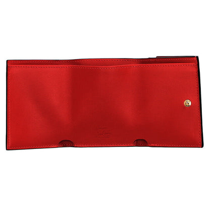 クリスチャン　ルブタン 三つ折り財布 レディース ブランド CHRISTIN LOUBOUTIN 3235108 CM6S ブラック/レッド 3235108-CM6S