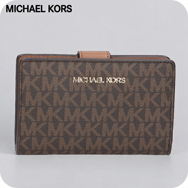 マイケルコース 二つ折り財布 二折財布 コンパクト レディース アウトレットブランド MICHAEL KORS ジェットセット トラベル 35F8GTVF2B-BR 35F8GTVF2B-BR