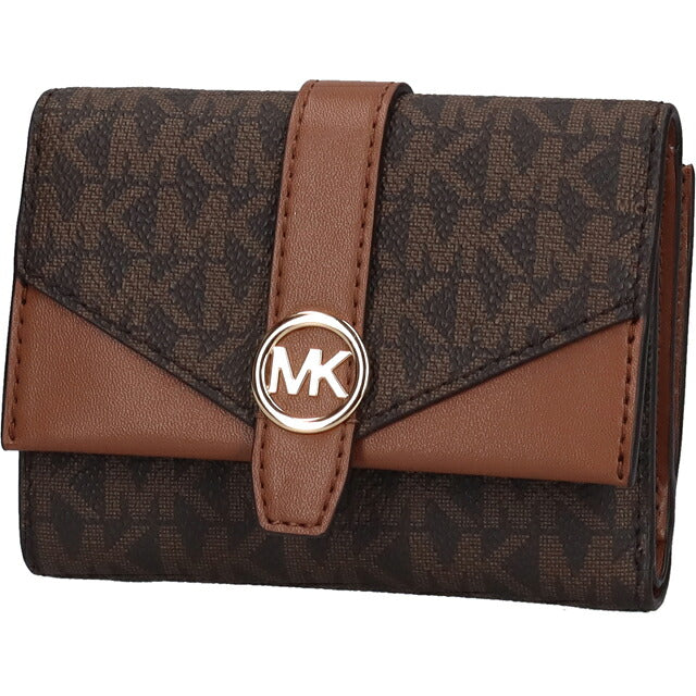 マイケルコース 二つ折り財布 二折財布 コンパクト レディース アウトレットブランド MICHAEL KORS グリニッチ 35S5GGRE6B-BR BROWN 35S5GGRE6B-BR
