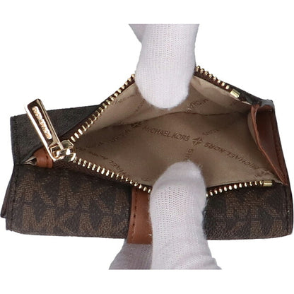 マイケルコース 二つ折り財布 二折財布 コンパクト レディース アウトレットブランド MICHAEL KORS グリニッチ 35S5GGRE6B-BR BROWN 35S5GGRE6B-BR
