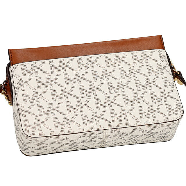 マイケル・コース ショルダーバッグ レディース ブランド MICHAEL KORS MYANMAR 38S4GJ6C3B 099 ホワイト/ブラウン 斜めがけ 高級 おしゃれ プレゼント 女性 実用的 かわいい