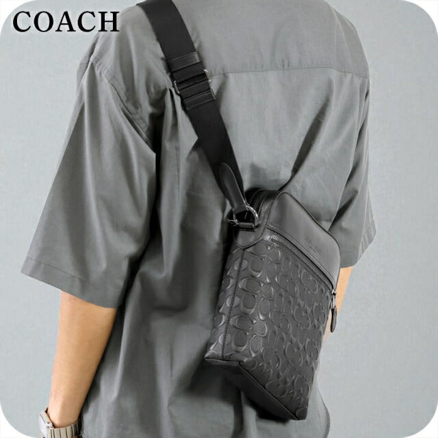 コーチ ショルダーバッグ メンズ ブランド COACH シグネチャー レザー 4009 QB BK 1 ブラック 4009-QB-BK-1