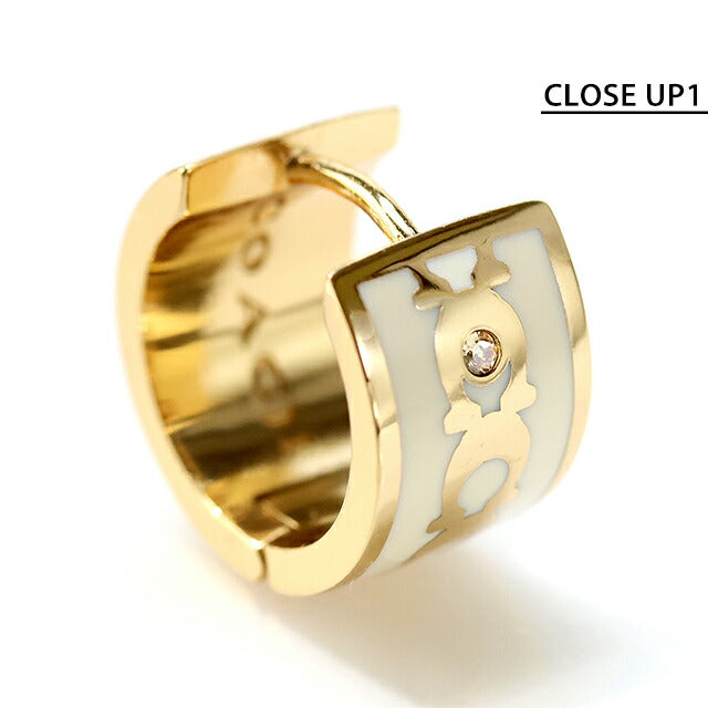 蔻驰耳环女士品牌COACH标志圈双耳408098GLD100白金配饰408098GLD100