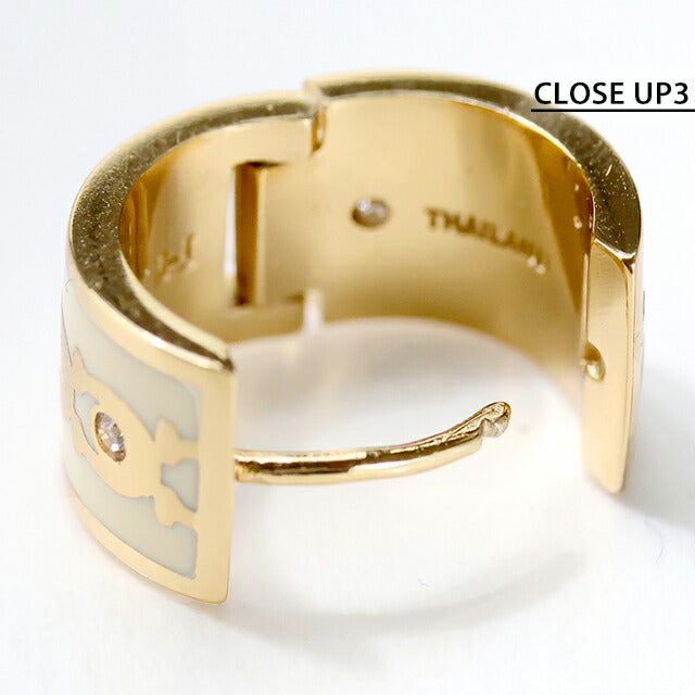 蔻驰耳环女士品牌COACH标志圈双耳408098GLD100白金配饰408098GLD100
