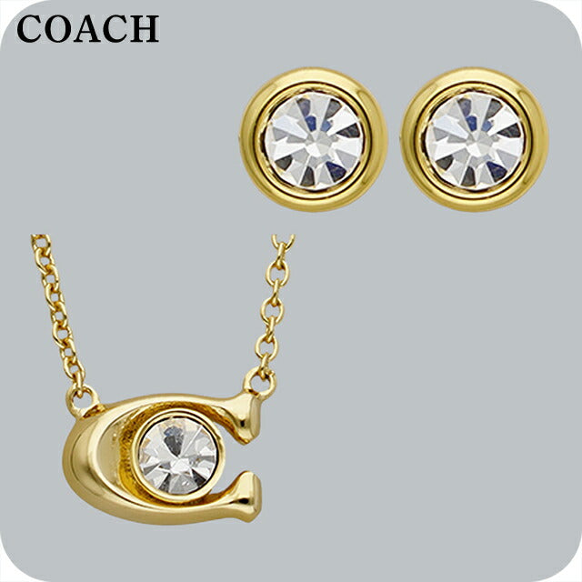 Coach Necklace Earrings Set Women&