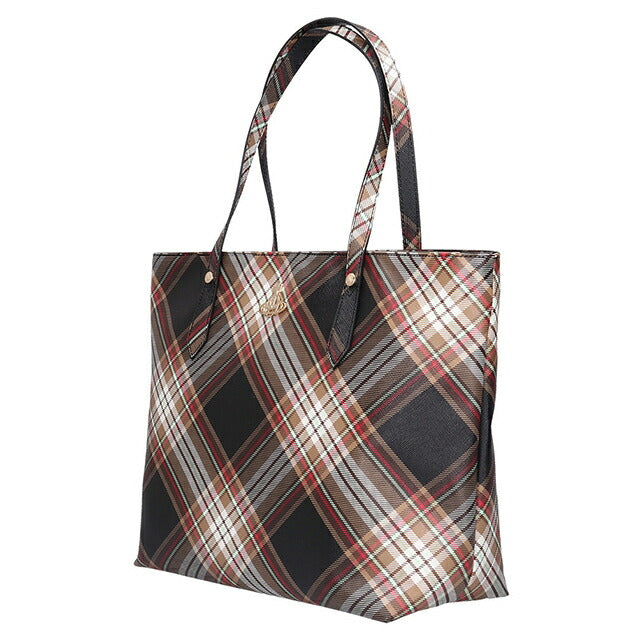 ヴィヴィアン ウエストウッド トートバッグ レディース ブランド Vivienne Westwood ダービー ロゴ 4205007DW D101 TARTAN BROWN BLACK 4205007DW-D101
