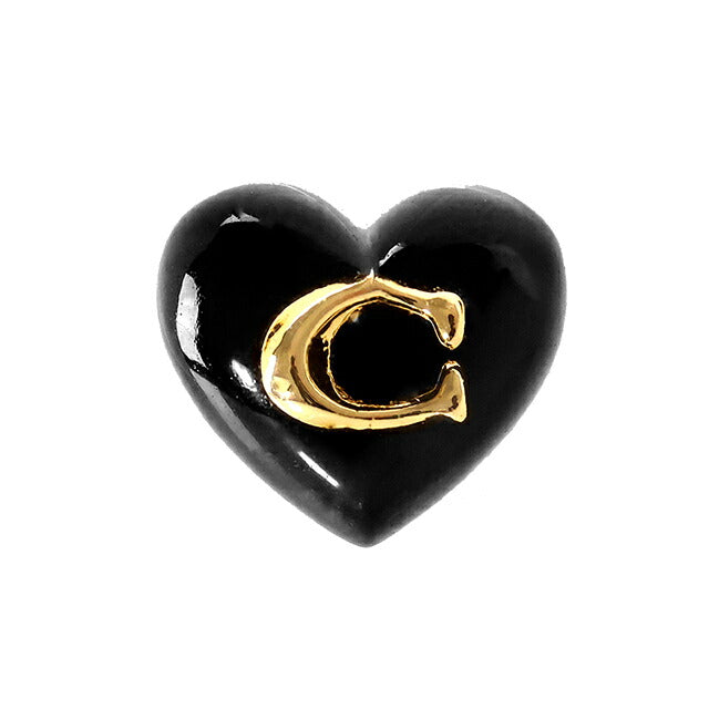 コーチ ピアス レディース ブランド COACH スタッド ハート 両耳用 422706 GLD 001 ブラック ゴールド アクセサリー 422706GLD001