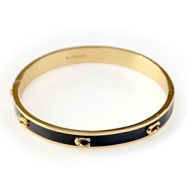 コーチ バングル レディース ブランド COACH ロゴ 422719 GLD 001 ゴールド ブラック アクセサリー 422719GLD001