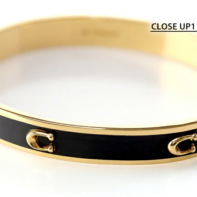 コーチ バングル レディース ブランド COACH ロゴ 422719 GLD 001 ゴールド ブラック アクセサリー 422719GLD001