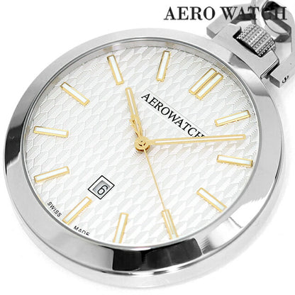 アエロウォッチ クォーツ 電池式 懐中時計 ブランド メンズ レディース AEROWATCH 42829-AA04 アナログ シルバー スイス製 42829-AA04