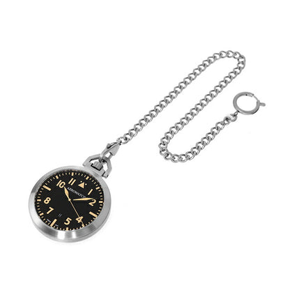 アエロウォッチ クォーツ 電池式 懐中時計 ブランド メンズ レディース AEROWATCH 42829-AA06 アナログ ブラック 黒 スイス製 42829-AA06