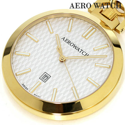 アエロウォッチ クォーツ 電池式 懐中時計 ブランド メンズ レディース AEROWATCH 42829-JA04 アナログ シルバー スイス製 42829-JA04