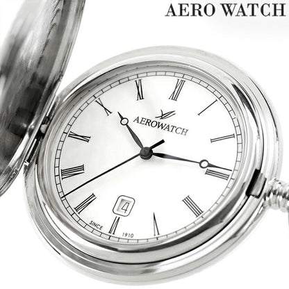 アエロウォッチ クォーツ 電池式 懐中時計 ブランド メンズ レディース AEROWATCH 42833-PD01 アナログ ホワイト 白 スイス製 42833-PD01