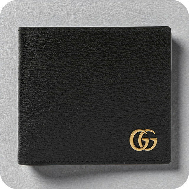 グッチ 二つ折り財布 レディース ブランド GUCCI レザー 466492-DTD1T 1000 ブラック ウォレット 高級 おしゃれ プレゼント 実用的