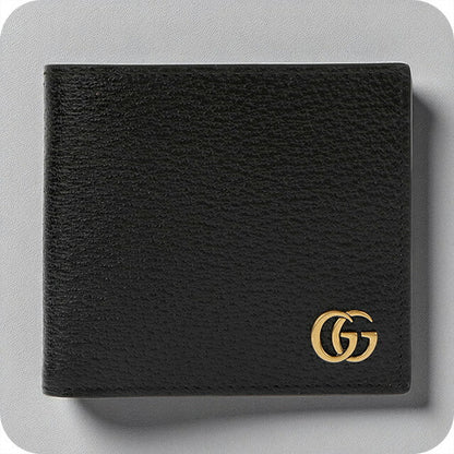 グッチ 二つ折り財布 レディース ブランド GUCCI レザー 466492-DTD1T 1000 ブラック ウォレット 高級 おしゃれ プレゼント 実用的