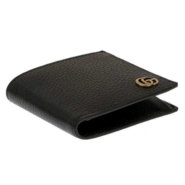 グッチ 二つ折り財布 レディース ブランド GUCCI レザー 466492-DTD1T 1000 ブラック ウォレット 高級 おしゃれ プレゼント 実用的