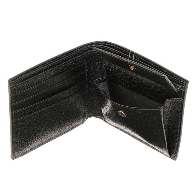 グッチ 二つ折り財布 レディース ブランド GUCCI レザー 466492-DTD1T 1000 ブラック ウォレット 高級 おしゃれ プレゼント 実用的