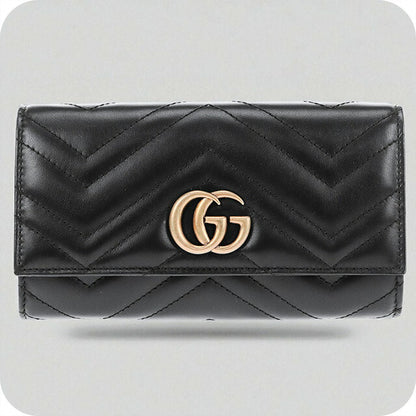 グッチ 長財布 レディース ブランド GUCCI レザー 443436-DTD1T 1000 ブラック ウォレット 高級 おしゃれ プレゼント 実用的