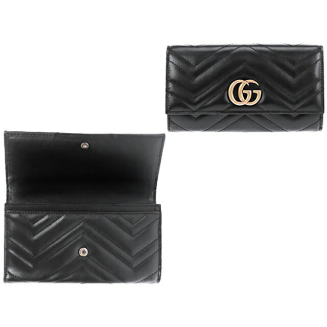 早い者勝ち　美品　GUCCI グッチ　長財布　お札入れ　黒　レザー　付属品　ロゴ グッチ 長財布 レディース ブランド GUCCI レザー 443436-DTD1T