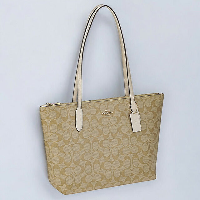 コーチ トートバッグ レディース ブランド COACH シグネチャー 4455 IMDQC 1 ライトベージュ/ホワイト 4455-IMDQC-1